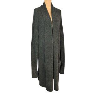 Banana Republic Duster Cardigan Sz M Olive Wool Alpaca Blend Longline Cozy Plush